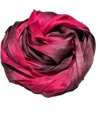 Image 5 of Ready To Ship! 10YD. HOT HIBISCUS HAND DYED SARI SILK RIBBON BY COLOR BURST SILK