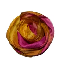 Image 5 of Ready To Ship! 10YD. DRAGON FRUIT HAND DYED SARI SILK RIBBON BY COLOR BURST SILK