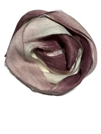Image 3 of 10YD. MAUVE OMBRE HAND DYED SARI SILK RIBBON BY COLOR BURST SILK