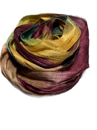 Image 2 of 10YD. FOREST UTOPIA HAND DYED SARI SILK RIBBON BY COLOR BURST SILK