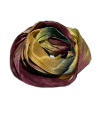 Image 4 of 10YD. FOREST UTOPIA HAND DYED SARI SILK RIBBON BY COLOR BURST SILK