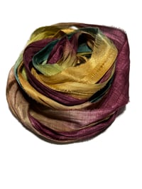 Image 5 of 10YD. FOREST UTOPIA HAND DYED SARI SILK RIBBON BY COLOR BURST SILK