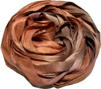 Image 1 of Ready To Ship! 10YD. SARSAPARILLA HAND DYED SARI SILK RIBBON BY COLOR BURST SILK