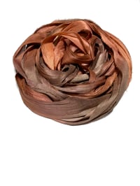 Image 2 of Ready To Ship! 10YD. SARSAPARILLA HAND DYED SARI SILK RIBBON BY COLOR BURST SILK