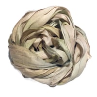 Image 2 of 10YD. SWEET SUCCULENT HAND DYED SARI SILK RIBBON BY COLOR BURST SILK