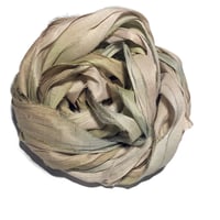 Image 1 of 10YD. SWEET SUCCULENT HAND DYED SARI SILK RIBBON BY COLOR BURST SILK