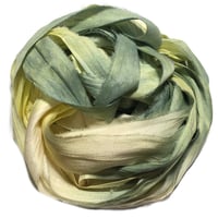 Image 2 of Ready To Ship! 10YD. LEMON TREE HAND DYED SARI SILK RIBBON BY COLOR BURST SILK