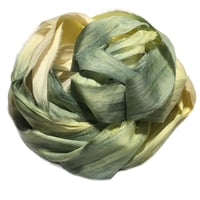 Image 3 of Ready To Ship! 10YD. LEMON TREE HAND DYED SARI SILK RIBBON BY COLOR BURST SILK