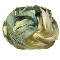 Image 5 of Ready To Ship! 10YD. LEMON TREE HAND DYED SARI SILK RIBBON BY COLOR BURST SILK