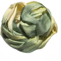 Image 6 of Ready To Ship! 10YD. LEMON TREE HAND DYED SARI SILK RIBBON BY COLOR BURST SILK