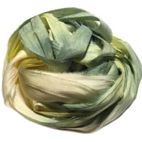 Image 4 of Ready To Ship! 10YD. LEMON TREE HAND DYED SARI SILK RIBBON BY COLOR BURST SILK