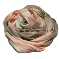 Image 4 of Ready To Ship! 10YD. PEACH TREE HAND DYED SARI SILK RIBBON BY COLOR BURST SILK