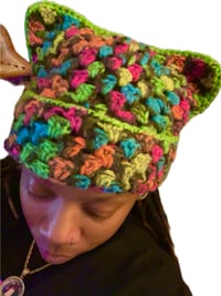 Image 2 of Custom Cat Ear Crochet Beanies