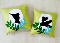 Image 1 of Neverland Peter Pan Tinkerbell Cameo Decorative Spring Green Pillow Cover Set. Kids Room Decor