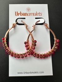 Image 1 of Red Jade Swing Earrings