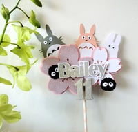 Image 5 of Studio Ghibli Lover Tororo Girls First Birthday Party Decor. Forest Spirit Totoro Cupcake Toppers