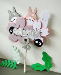 Image 3 of Personalized My Neighbor Totoro Floral Cake Topper. Totoro Girls Baby Shower Party Decor