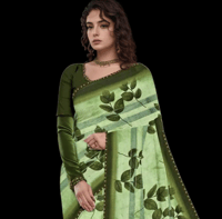 Image 2 of Bollywood Inspired Satin Silk Saree With Blouse, Wedding Saree, Party Wear Saree, Saree for women, .