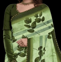 Image 3 of Bollywood Inspired Satin Silk Saree With Blouse, Wedding Saree, Party Wear Saree, Saree for women, .