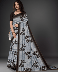 Image 1 of Bollywood Inspired Satin Silk Saree With Blouse Wedding Saree, Party Wear Saree, Saree for women, L