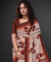 Image 2 of Bollywood Inspired Satin Silk Saree With Blouse Wedding Saree Party Wear Saree, Saree for women, L