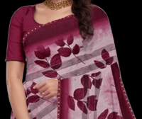 Image 3 of Bollywood Inspired Satin Silk Saree With Blouse, Wedding Saree, Party Wear Saree.  Saree for women