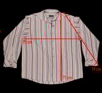 Image 3 of Sleepy shirt with blue-beige-brown stripes