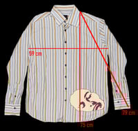 Image 2 of Sleepy shirt with blue-white-brown stripes