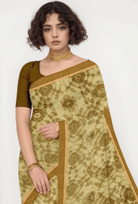 Image 2 of Soft Linen Cotton Saree, Customized Ready To Wear Saree Blouse, Customized Blouse Design, Party Wear
