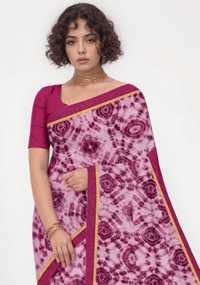 Image 2 of Soft Linen Cotton Saree, Customized Ready To Wear Saree Blouse Customized Blouse Design, Party Wear