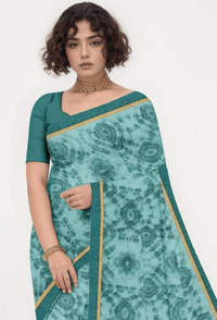 Image 2 of Soft Linen Cotton Saree Customized Ready To Wear Saree Blouse Customized Blouse Design, Party Wear