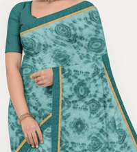 Image 3 of Soft Linen Cotton Saree Customized Ready To Wear Saree Blouse Customized Blouse Design, Party Wear