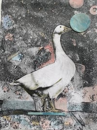Art fundraiser #21 Goose  original mixed media art