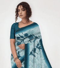 Image 2 of Beautiful Saree Designer Hand Work Sare, Party Wear Saree Indian Wedding Saree Customized Blouse De