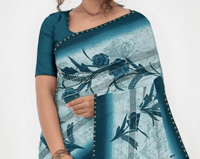 Image 3 of Beautiful Saree Designer Hand Work Sare, Party Wear Saree Indian Wedding Saree Customized Blouse De