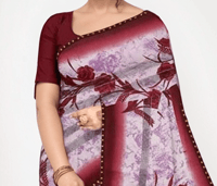 Image 3 of Beautiful Saree Designer Hand Work Saree. Party Wear Saree Indian Wedding Saree Customized Blouse 