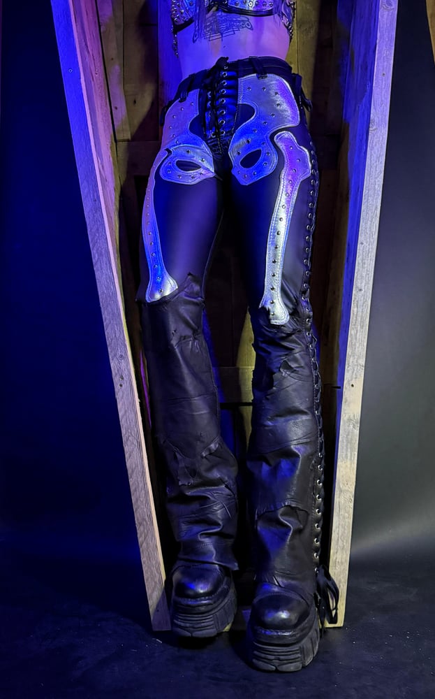 Image of SKELETON PANTS SILVER