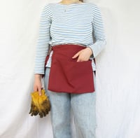 Image 6 of NEW! Gardeners Utility Belt Apron - Gathering Pouch - Red Canvas - Gifts for Gardeners