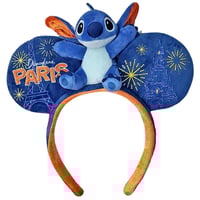 Image 1 of Disney Parks Disneyland Paris Stitch Minnie Mouse Ears Headband Plush NWT 2024