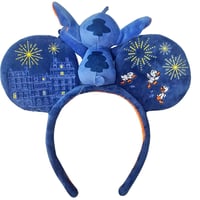 Image 2 of Disney Parks Disneyland Paris Stitch Minnie Mouse Ears Headband Plush NWT 2024