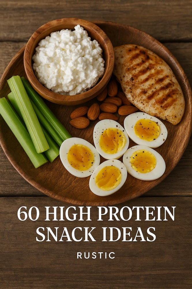 Image of 60 High Protein Snack Ideas Recipe Book Plr Mrr Ebook Template Canva Template Plr Fitness Journal 