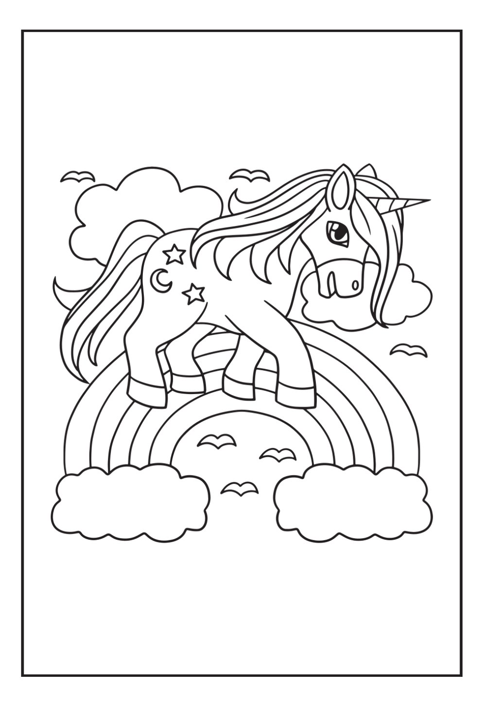 Image of Unicorn Coloring Pages Bundle, 10 Printable Unicorn Kids Coloring Sheets, Digital Download PDF,