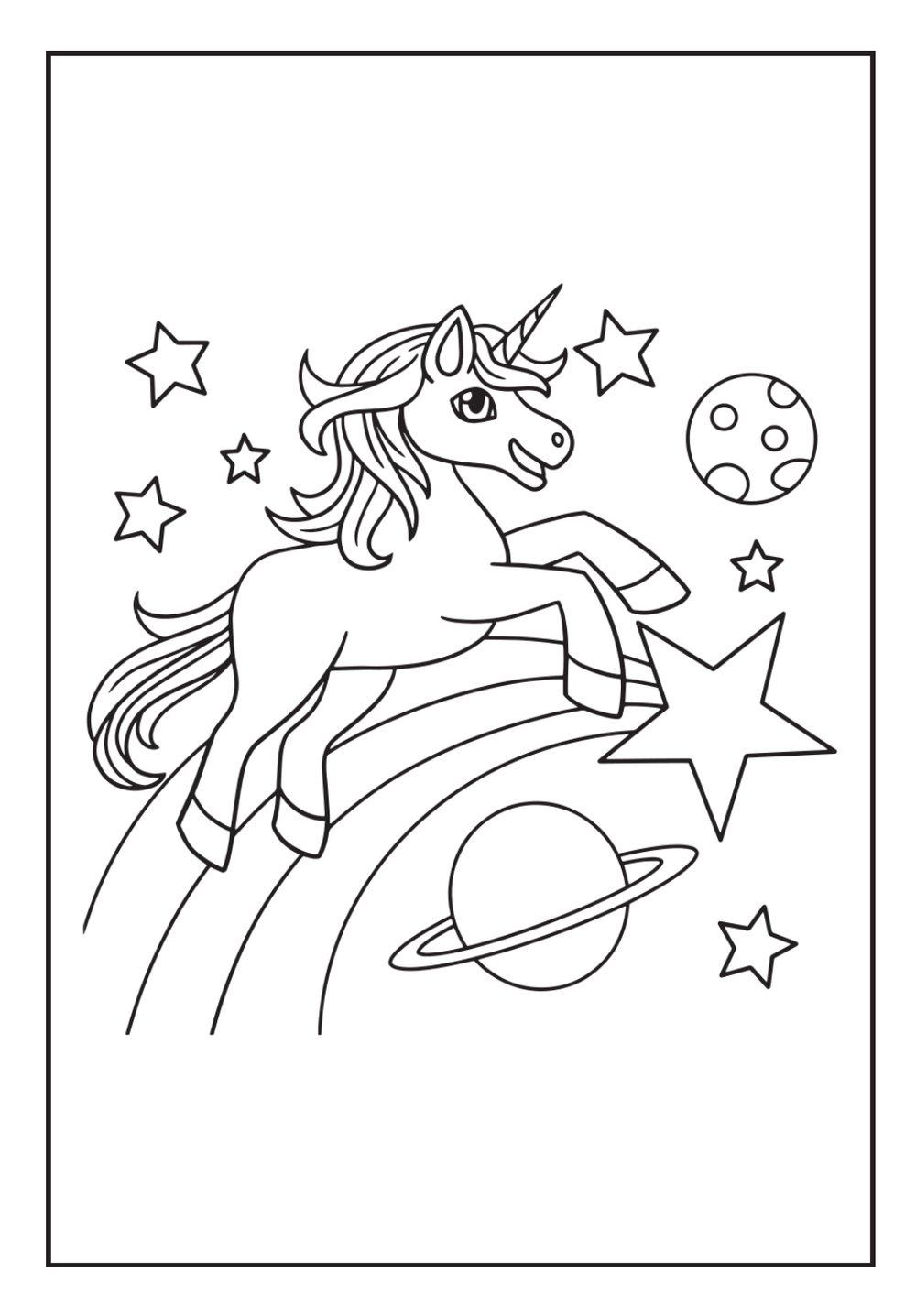 Image of Unicorn Coloring Pages Bundle, 10 Printable Unicorn Kids Coloring Sheets, Digital Download PDF,