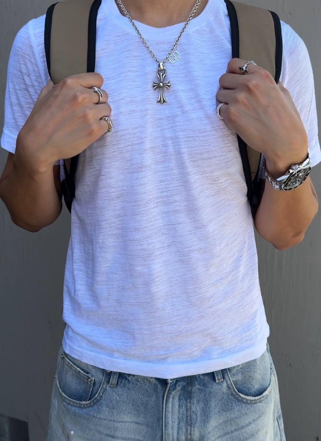 'Ghost' White Slub T-Shirt 