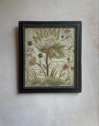 Image 3 of Early English Silk Embroidered Floral Picture, c.1700.