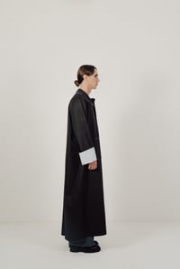 Image 3 of Long boat neck denim coat 