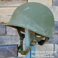 Image 14 of Vietnam M-1C Helmet & Paratrooper liner Mitchell Camo Cover Cavalry. 1969 Sweatband.