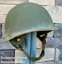 Image 16 of Vietnam M-1C Helmet & Paratrooper liner Mitchell Camo Cover Cavalry. 1969 Sweatband.