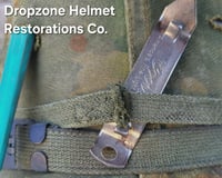 Image 9 of Vietnam M-1C Helmet & Paratrooper liner Mitchell Camo Cover Cavalry. 1969 Sweatband.