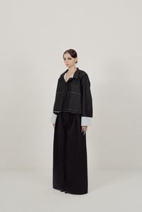 Image 4 of Big Pleat Trousers in Denim Mid-rise